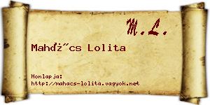 Mahács Lolita névjegykártya